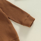 Solid Ribbed Hooded Jogger Set
