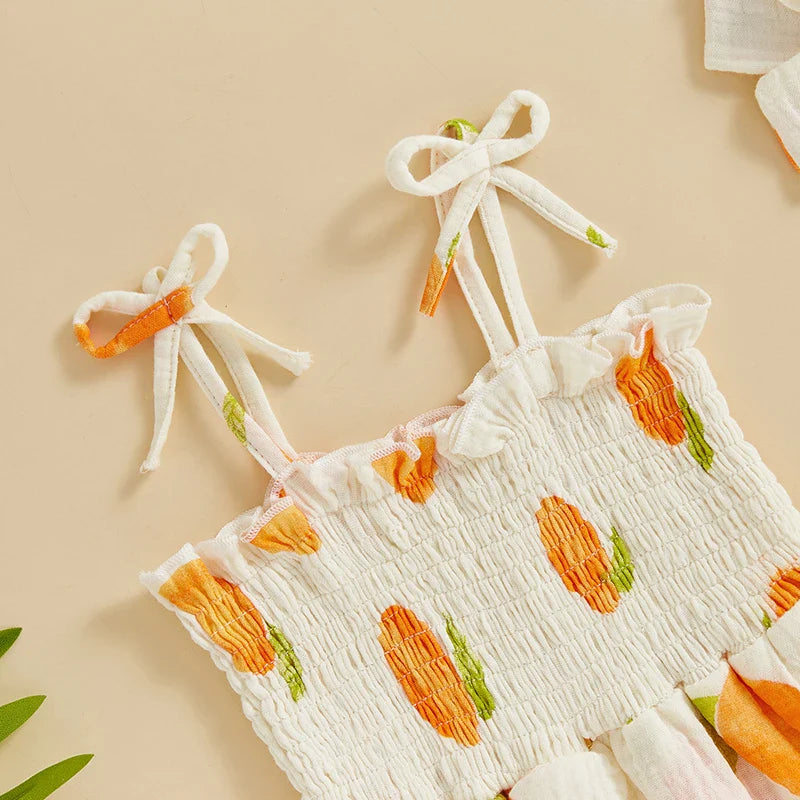 Summer Peach Tree Dress & Bow