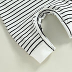 Short Sleeve Striped Pocket Romper