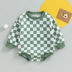 Long Sleeve Checkered Onesie