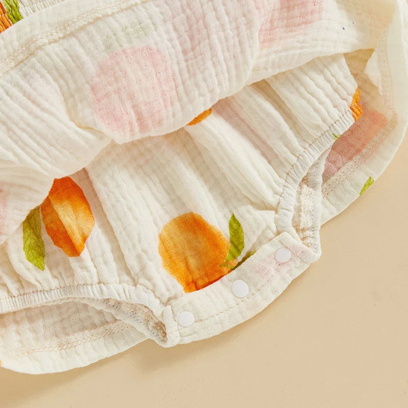 Summer Peach Tree Dress & Bow