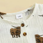 Highland Cattle Button Romper