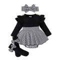 Baby Girl Houndstooth Romper Dress Set