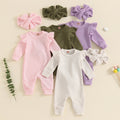 Solid Skye Ruffle Onesie & Bow