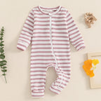 Striped Zipper Onesie
