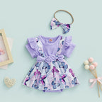 Butterfly Bow Baby Romper Set