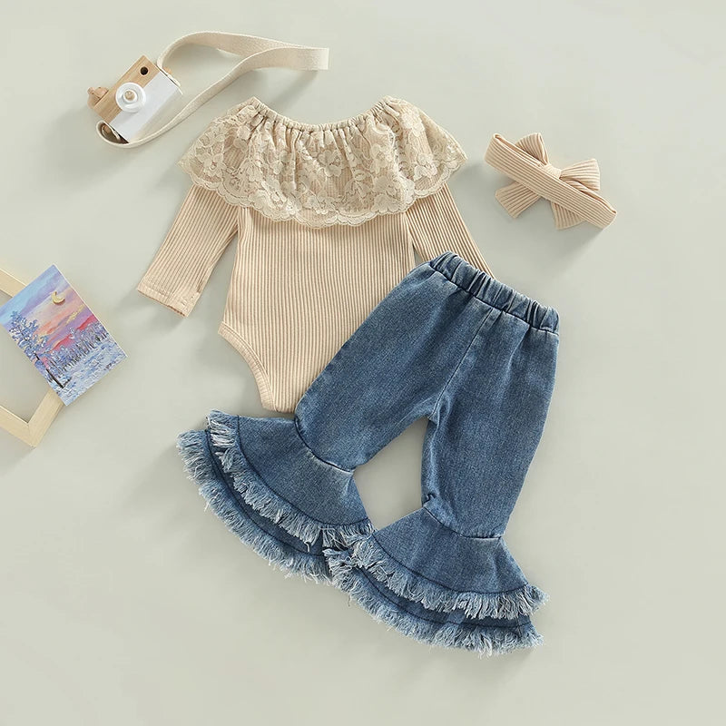 Lia Lace Bell Bottoms Outfit Set