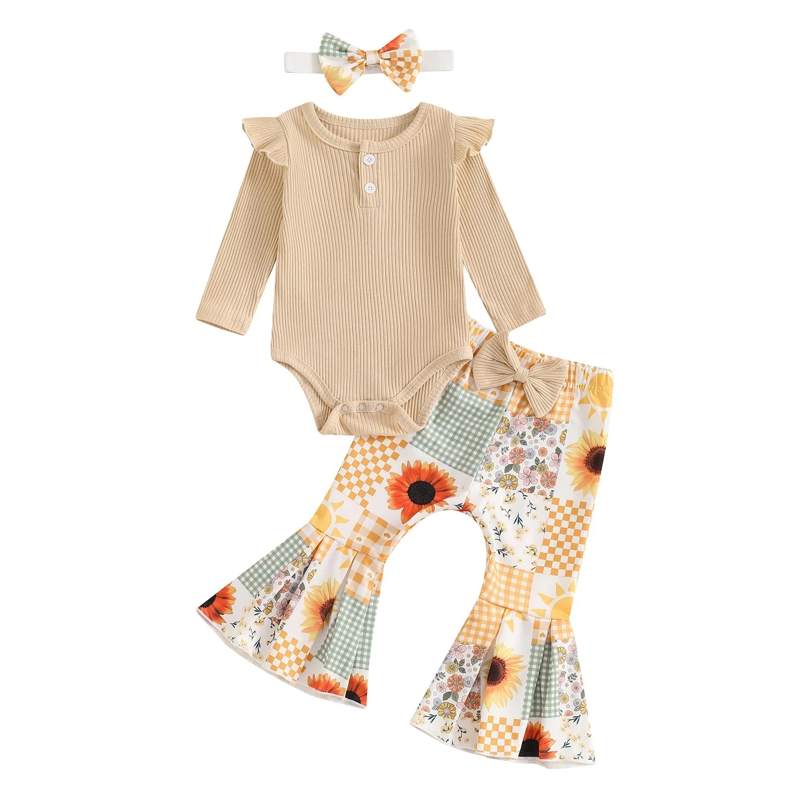 Lucia Floral Bell Bottom Outfit & Headband