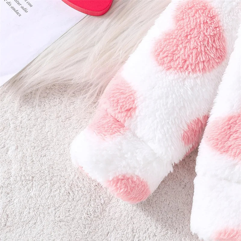 Plush Hoodie Heart 2Pcs Set