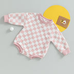 Long Sleeve Checkered Onesie