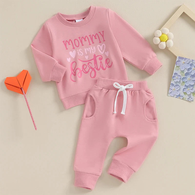 Mommy is My Bestie Heart Outfit