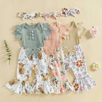 Aveline Floral Bell Bottoms Outfit & Bow