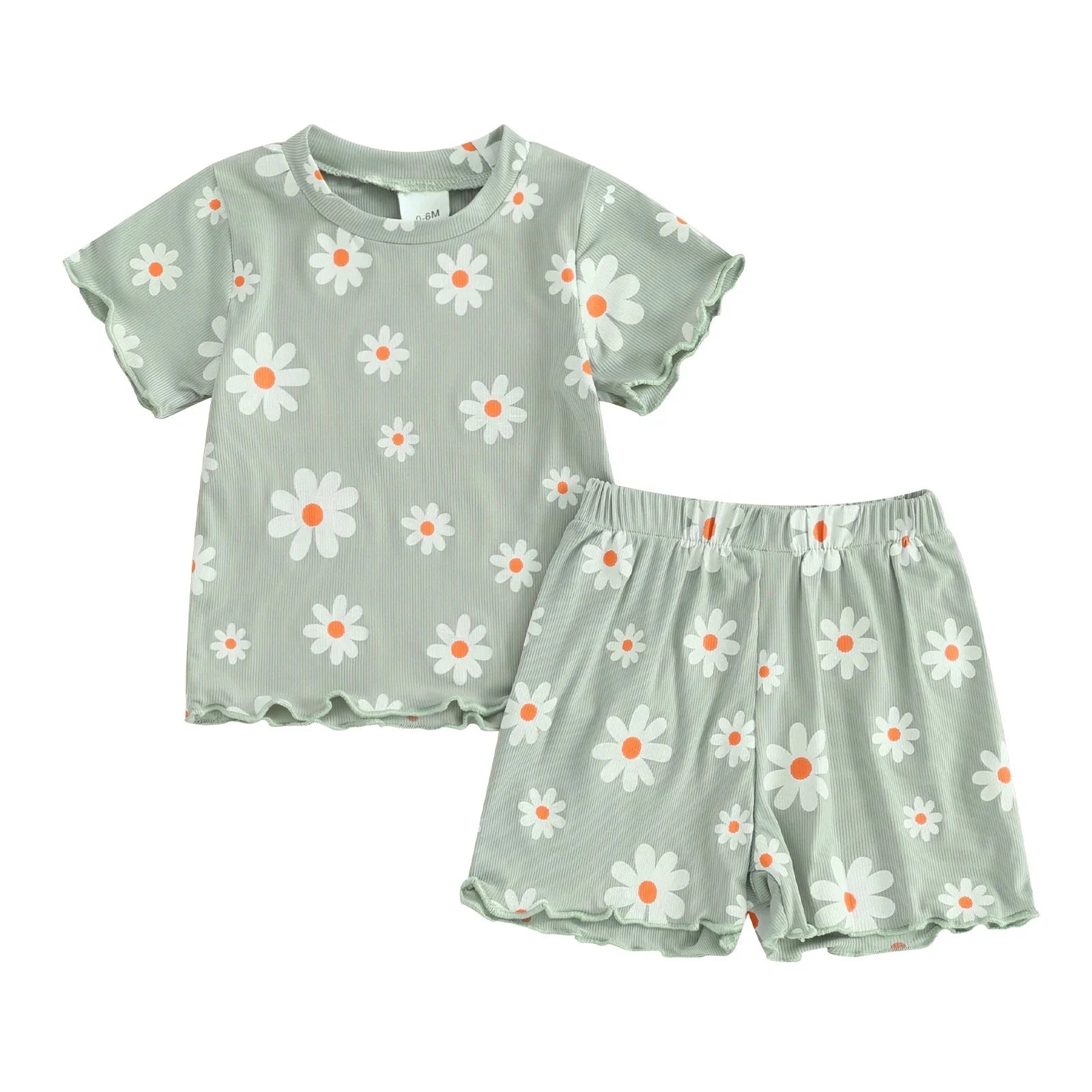 Ribbed Flower T-shirt & Shorts
