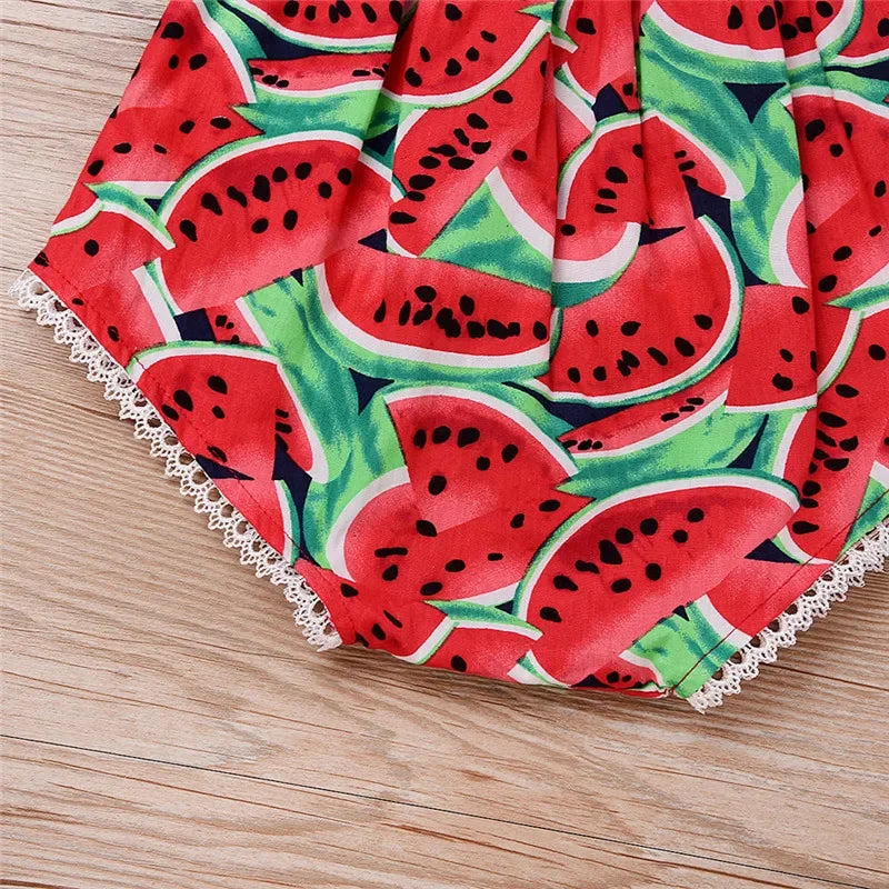 Sweet Watermelon Striped Outfit