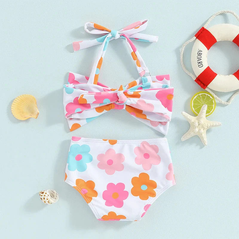 Patterned Bow Baby Bikini