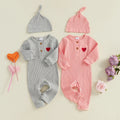 Ribbed Heart Onesie & Hat