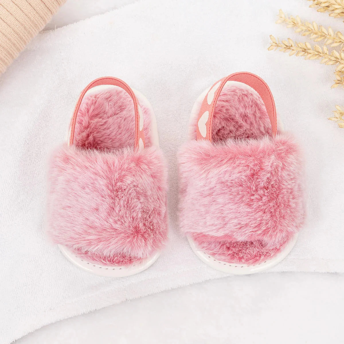 Fluffy Heart Sandals