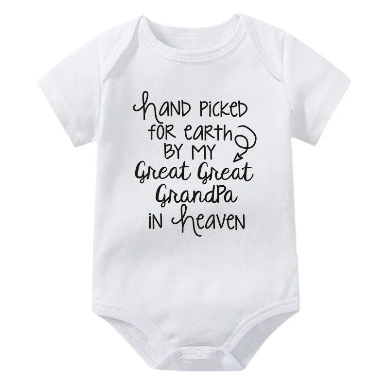 Hand Picked for Earth By My Great Great Grandpa in Heaven Onesie