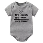 50% Mommy 50% Daddy 100% Perfect Baby Onesie (Multiple Color)
