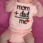 Mom Plus Dad Equals Me Funny Onesie (Multiple Colors)