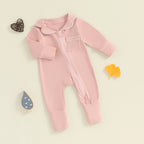 Solid Collared Pocket Onesie