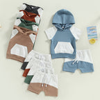 Short Sleeve T-shirt Hoodie & Shorts Set