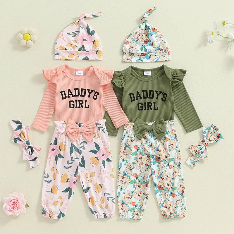 Floral Daddy's Girl Outfit with Hat & Headband