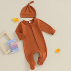 Footie Zipper Onesie & Hat