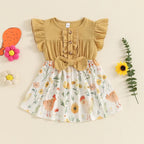 Ruffled Chicken Button Dress