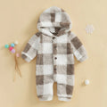 Plush Plaid Hoodie Romper