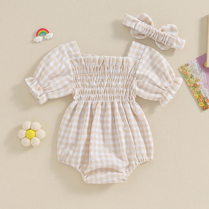 Plaid Whitley Romper & Headband