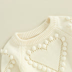 Long Sleeve Heart Knitted Romper