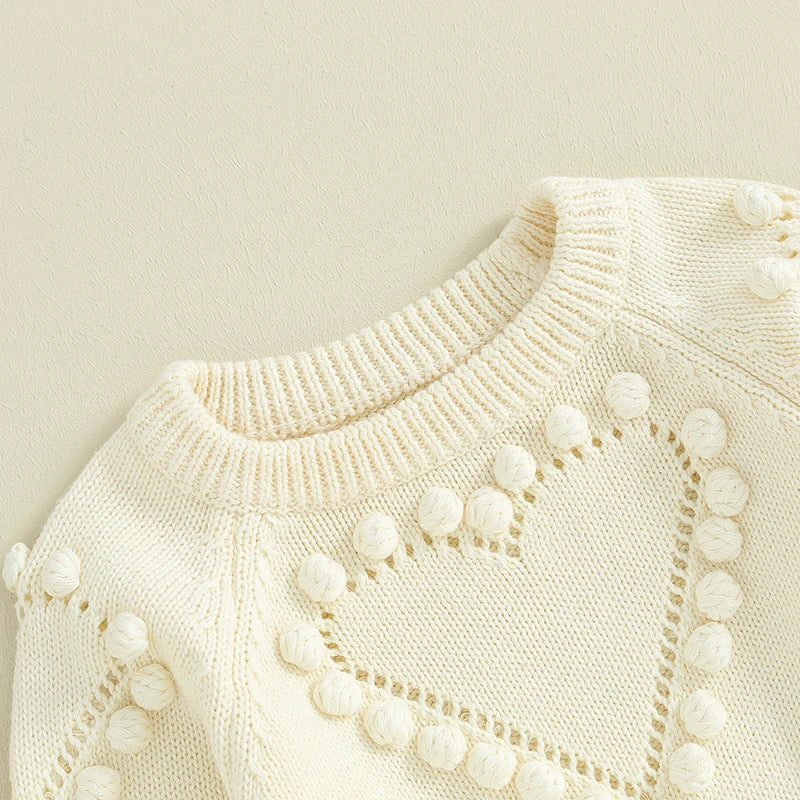 Long Sleeve Heart Knitted Romper