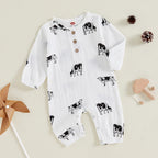 Cow Button Romper