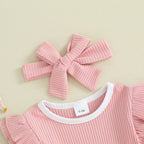 Ribbed Ruffle Solid Selina Outfit