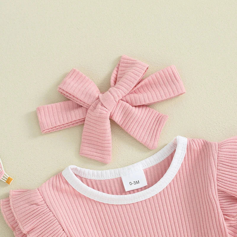 Ribbed Ruffle Solid Selina Outfit