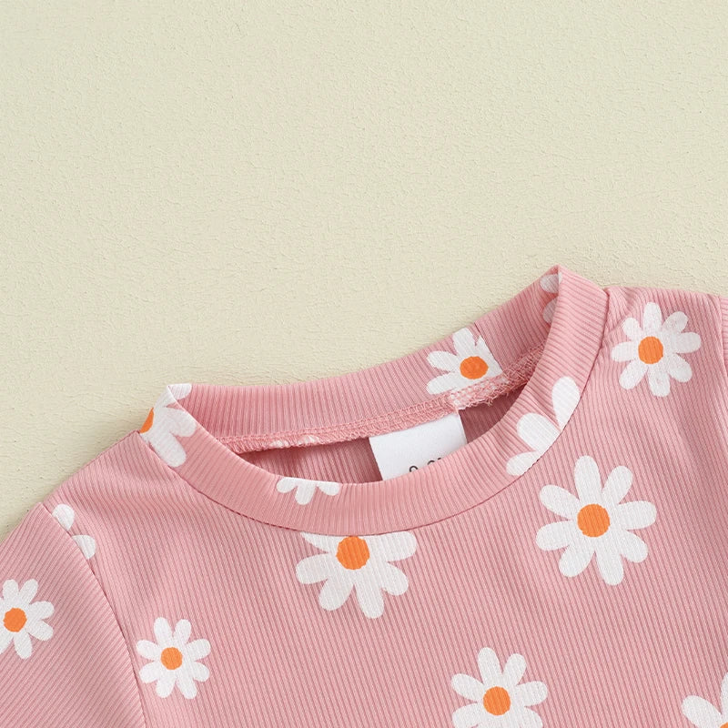 Ribbed Flower T-shirt & Shorts