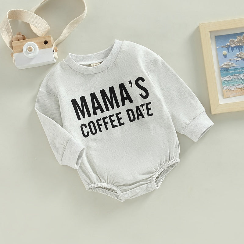 Mama's Coffee Date Long Sleeve Onesie