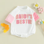 Daddy's Bestie Plush Letters Onesie