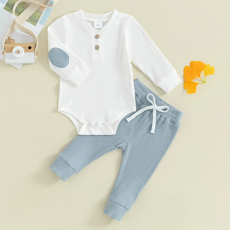 Ribbed Elbow Patch Outfit