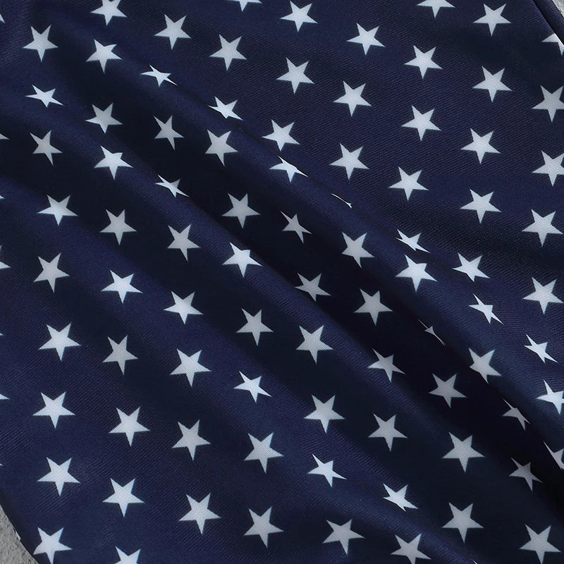 Shoulder Tie Stars & Stripes Swimsuit