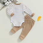 Ribbed Striped Onesie & Pants