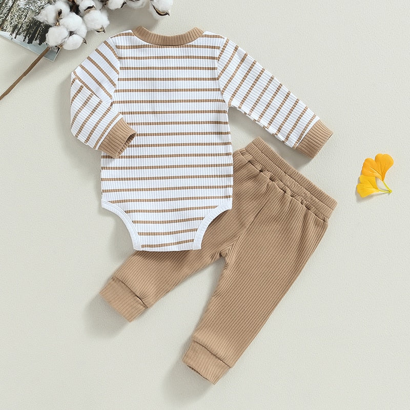 Ribbed Striped Onesie & Pants