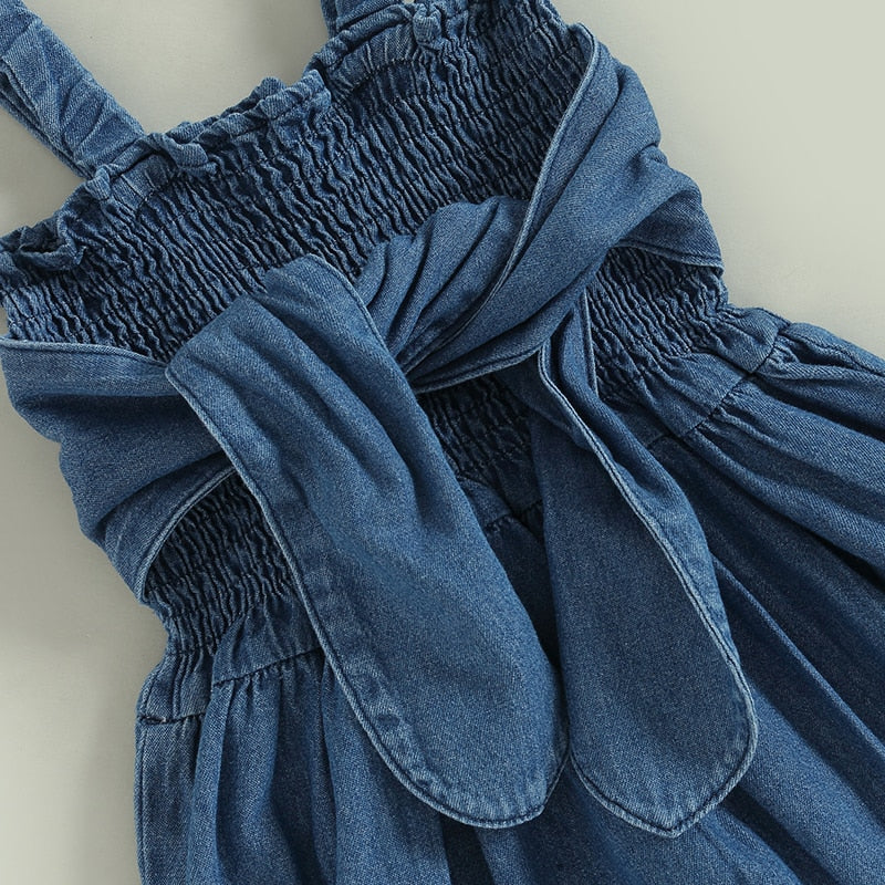 Denim Bow Summer Romper