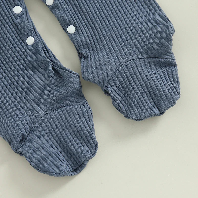 Hello I'm New Here Ribbed Footie Onesie & Hat