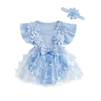 Ribbed Butterfly Flower Dress