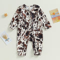 Long Sleeve Cow Print Onesie