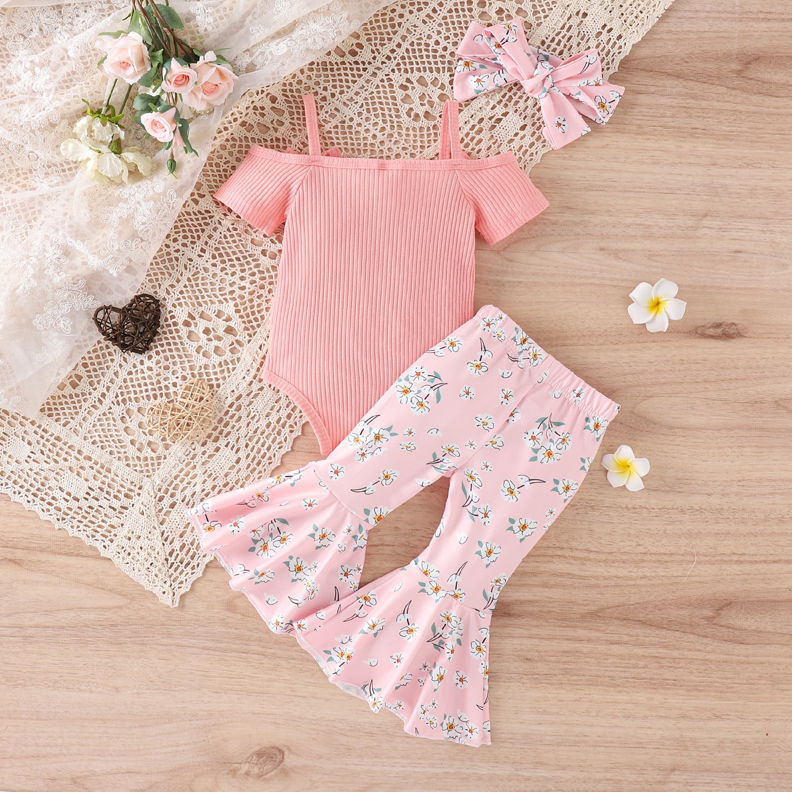 Off Shoulder Bell Bottom Cutie Outfit