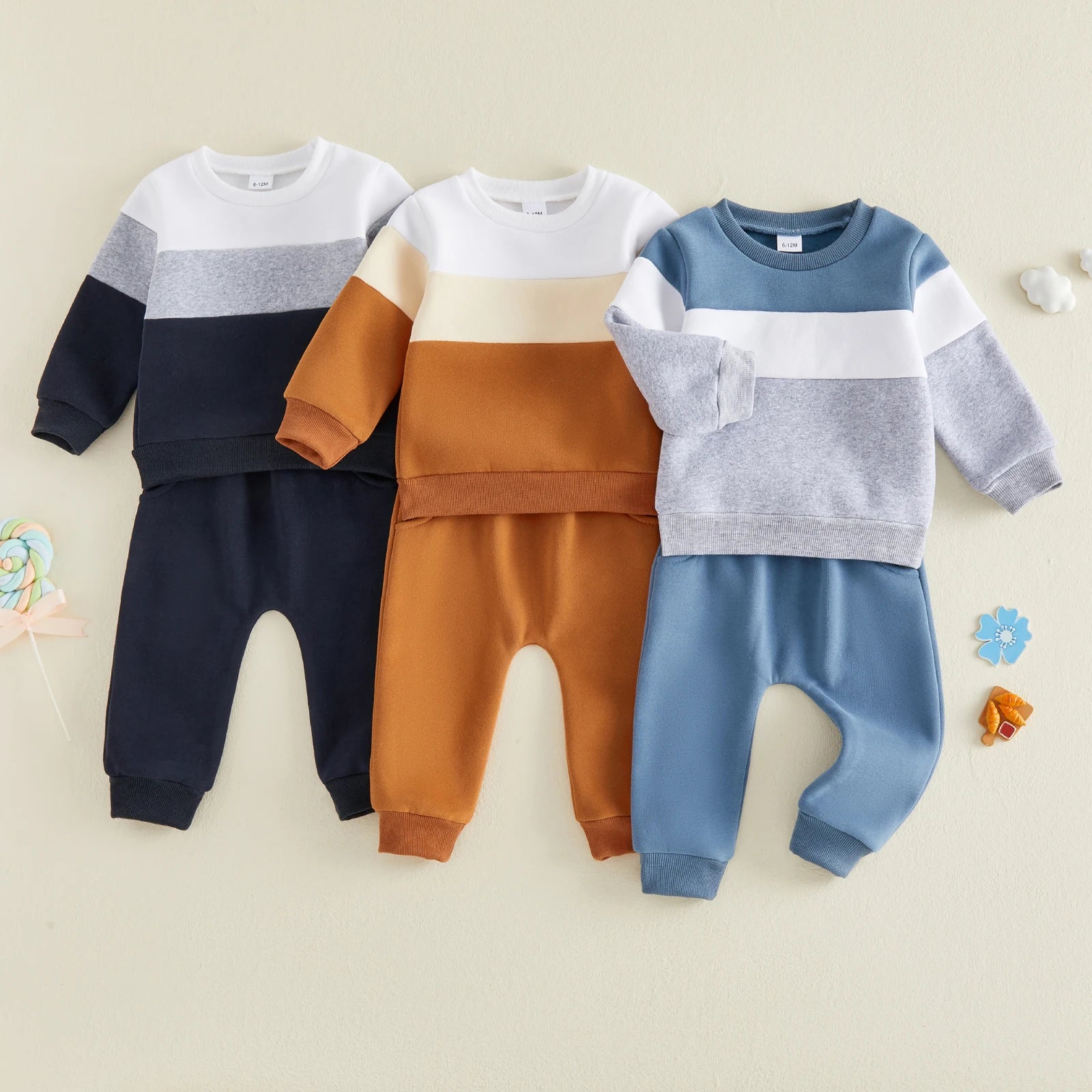 Patchwork Long Sleeve Outfit