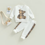 Plaid Teddy Bear Jogger Set